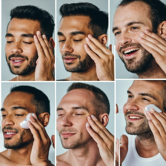 Men doing skin care