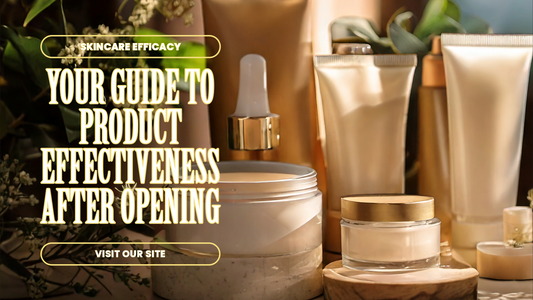 Picture of skincare products and word showing POA period after opening