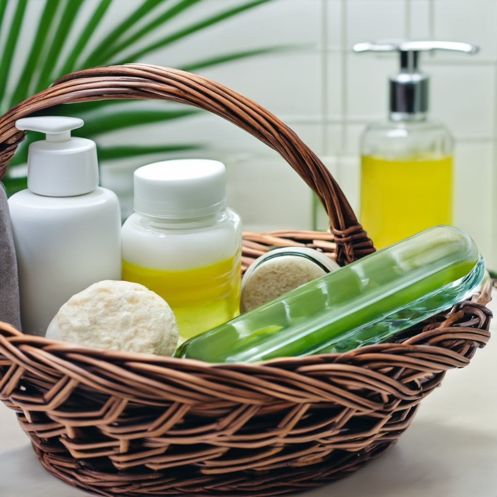 Basket with the Ultimate Natural Skincare Regimen