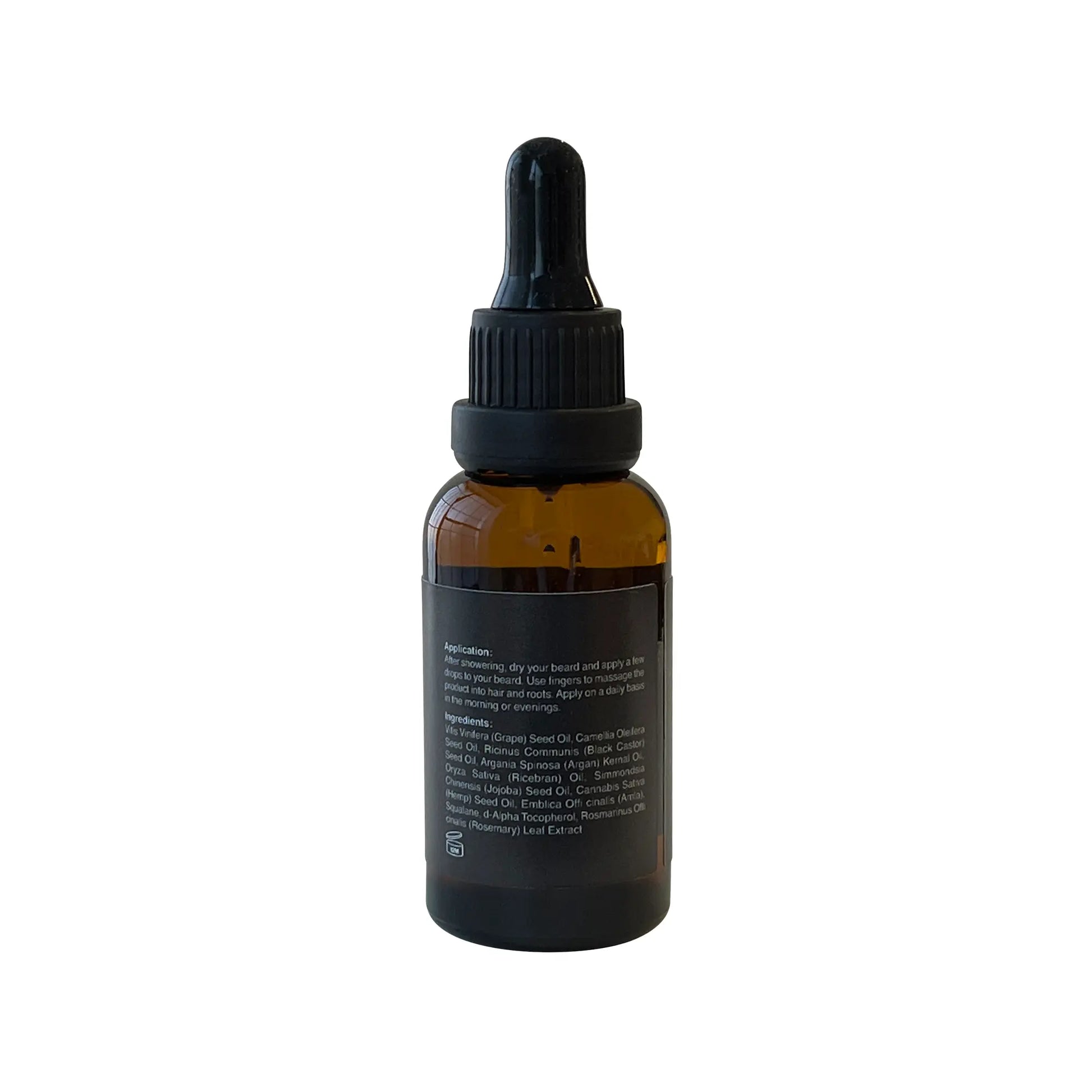 A bottle of Beard Growth Oil on a white background
