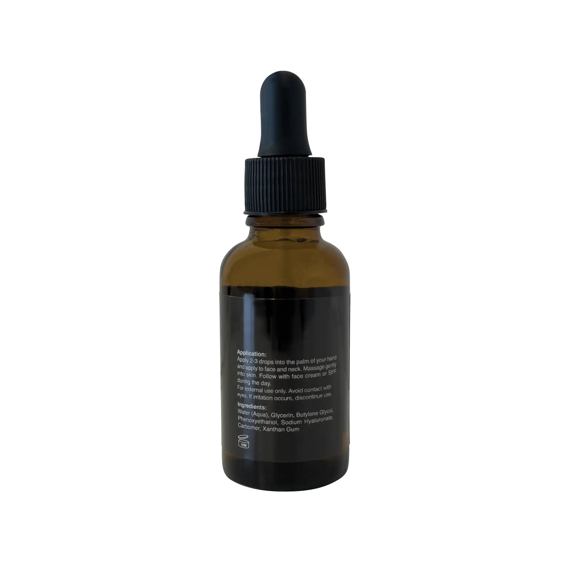 bottle showing the directions for the best hyaluronic acid serum for hydrated and youthful skin