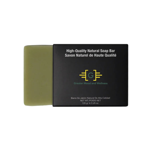 A high-quality aloe soap bar with the words "high quality  aloe soap" on it, made with aloe for added benefits.