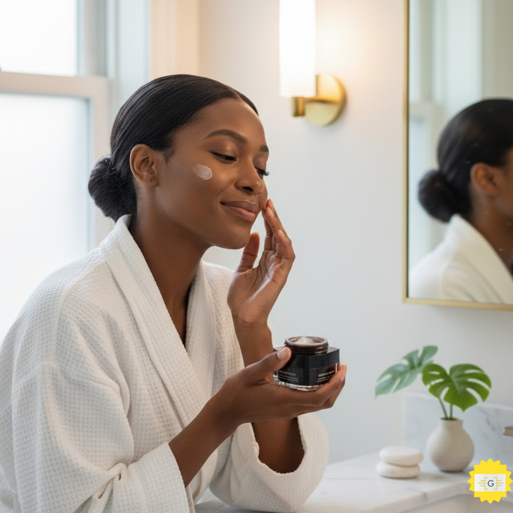 woman using it on a bathroom counter top