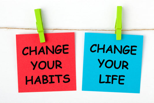 Picture displaying: Improve your life through changing your habits.