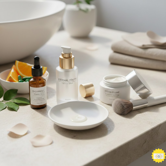 premium skincare products on a bathroom counter top