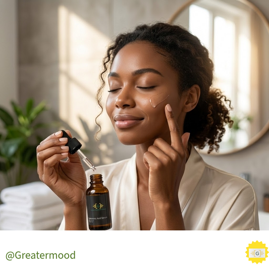 Woman using the hyaluronic acid serum