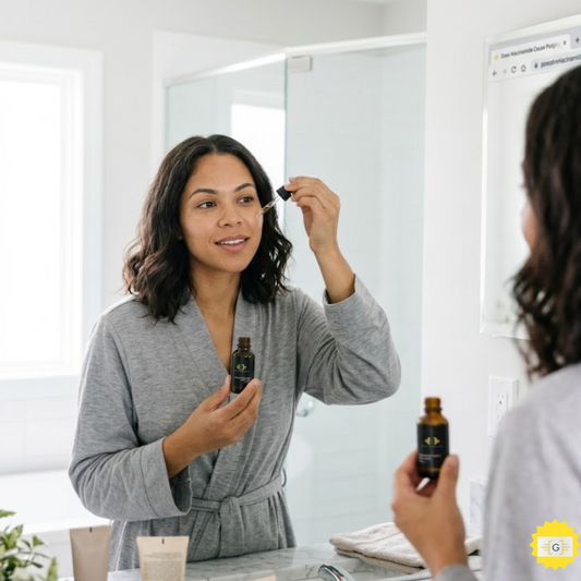 woman using Greater Mood nacinamide