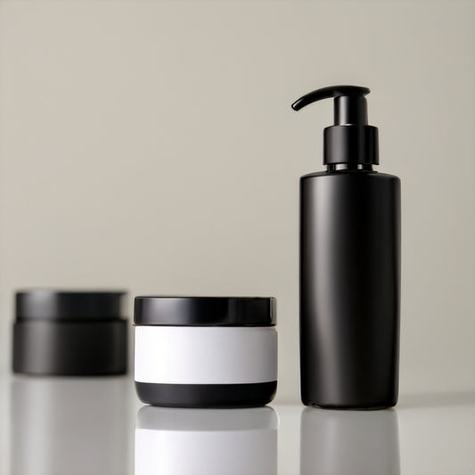 Picture of black bottle and 2 bottles of Facial Hydration Products for Healthy and Glowing Skin