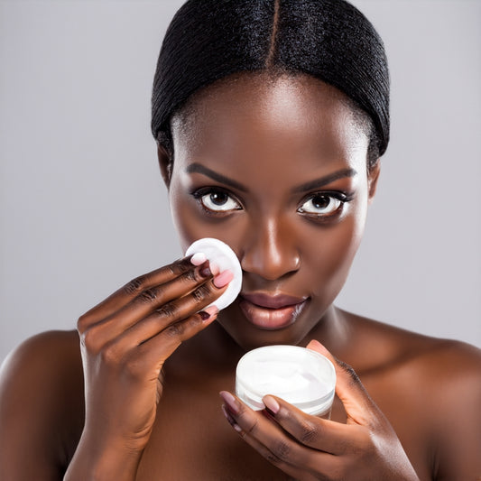 Woman using a face cream and trying to Find Out Skin Type