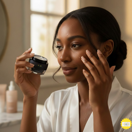 Woman applying a hyaluronic acid serum to damp skin to improve moisturization and product absorption.