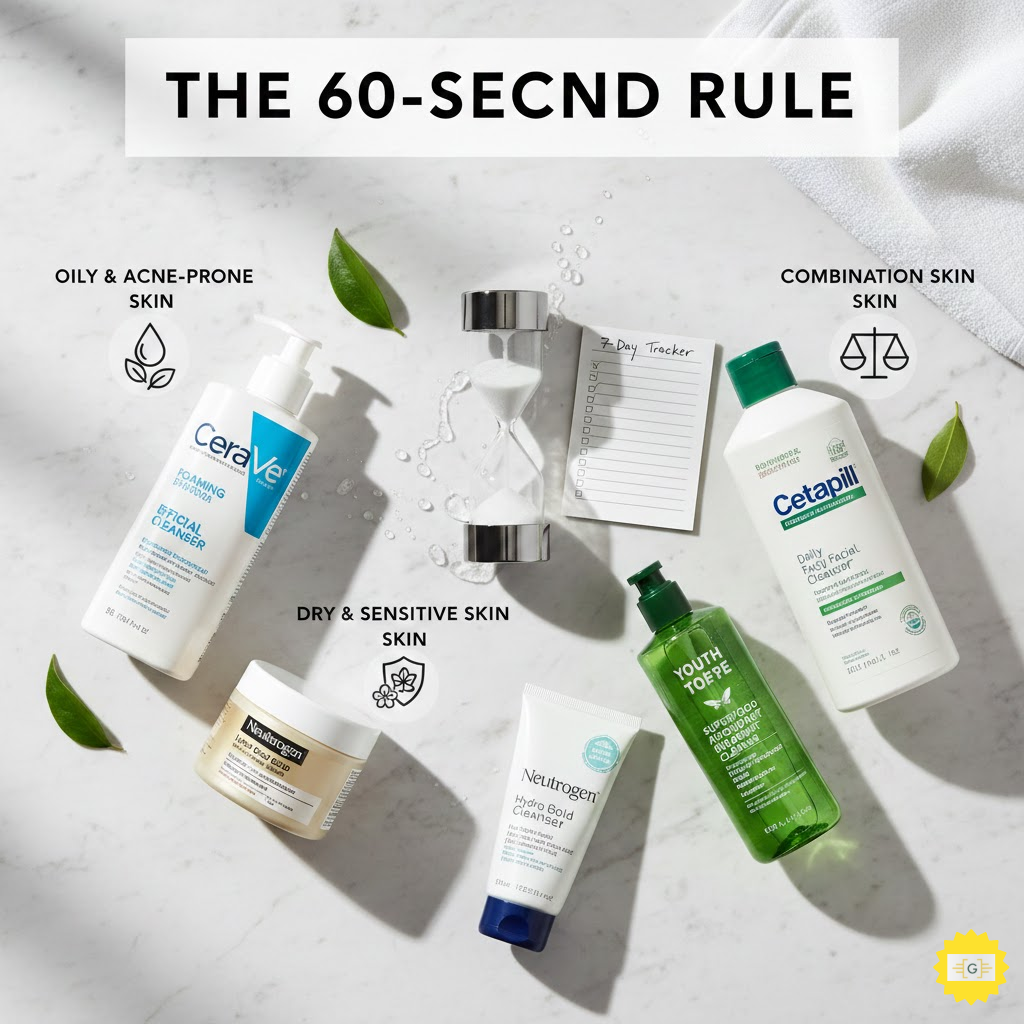 Skincare containers laying on a surface