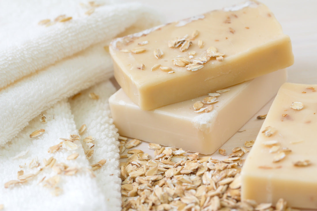 Best soaps for eczema, handmade soap with oat scrub and milk