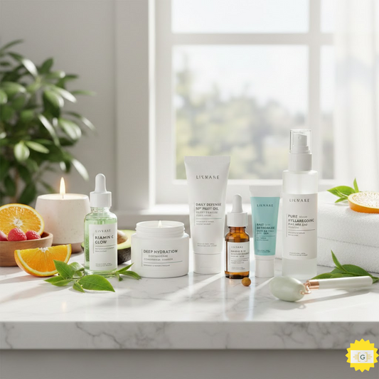 Anti-Aging Skincare producst on a counter top