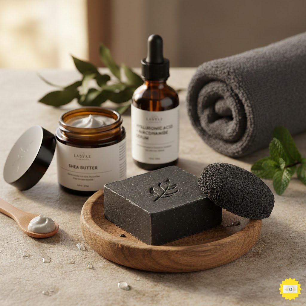 skin care products and  Charcoal Soap  