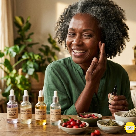 Woman Using Natural Anti-Aging Skincare Ingredients Guide
