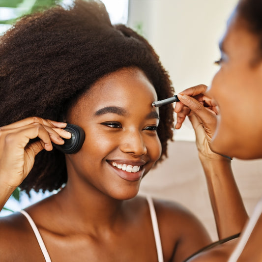 African American Teenage girl doing natural skin Care Routine 