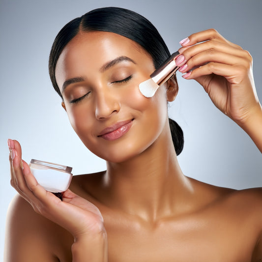 Lady using Pure Natural Beauty Products on her face