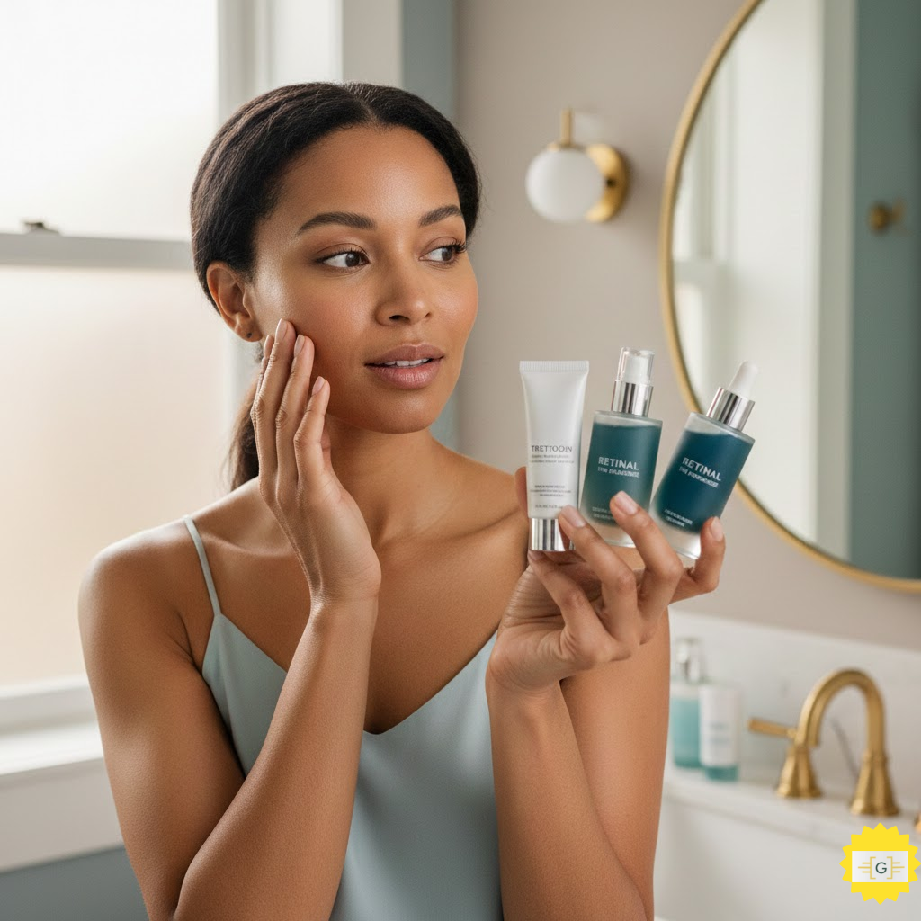 women using Retinol, Retinal, retinoid