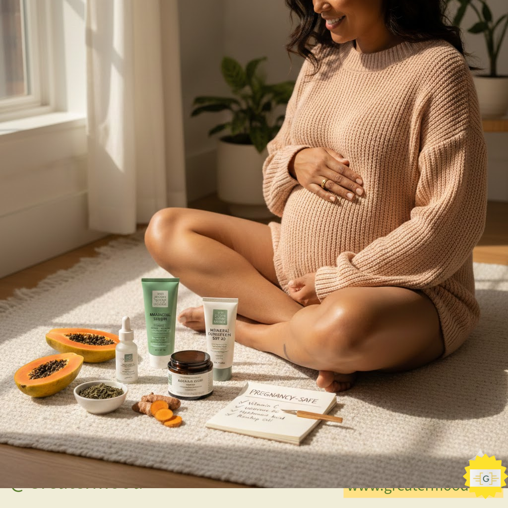 Woman with Pregnancy Skincare Safe Ingredients