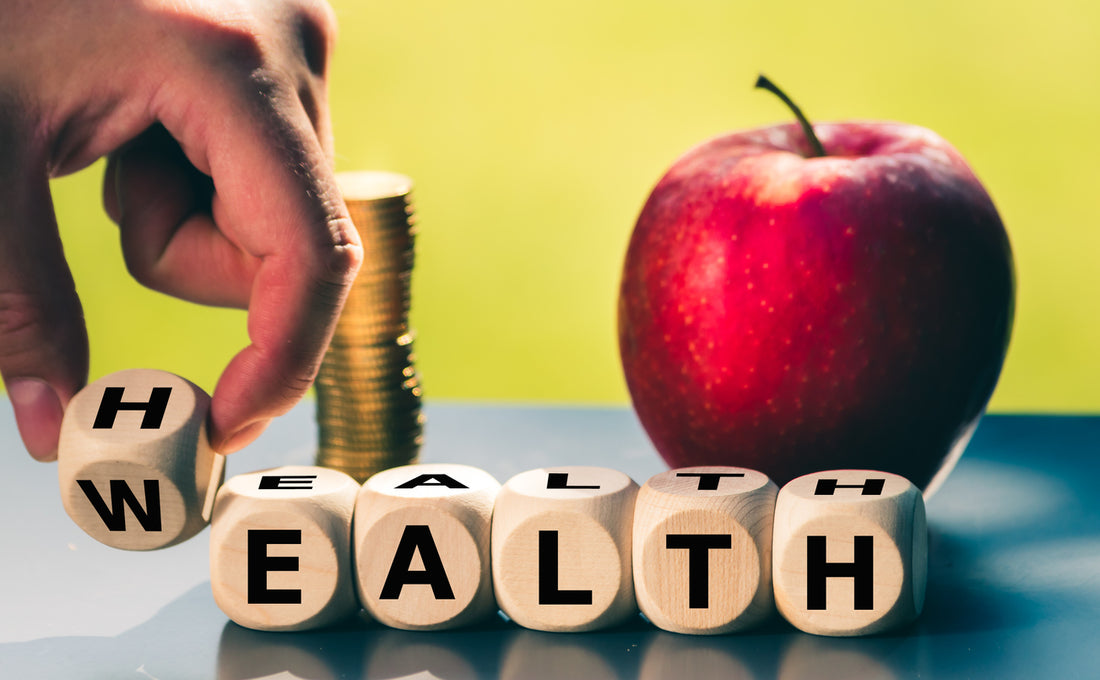 A visual representation of the health and wealth concept, focusing on financial and emotional well-being.