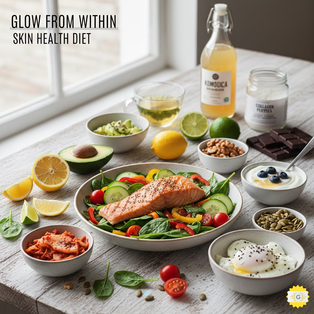 showing all the best-foods-for-skin health 