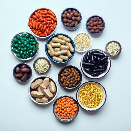 multiple containers showing the best vitamins for men