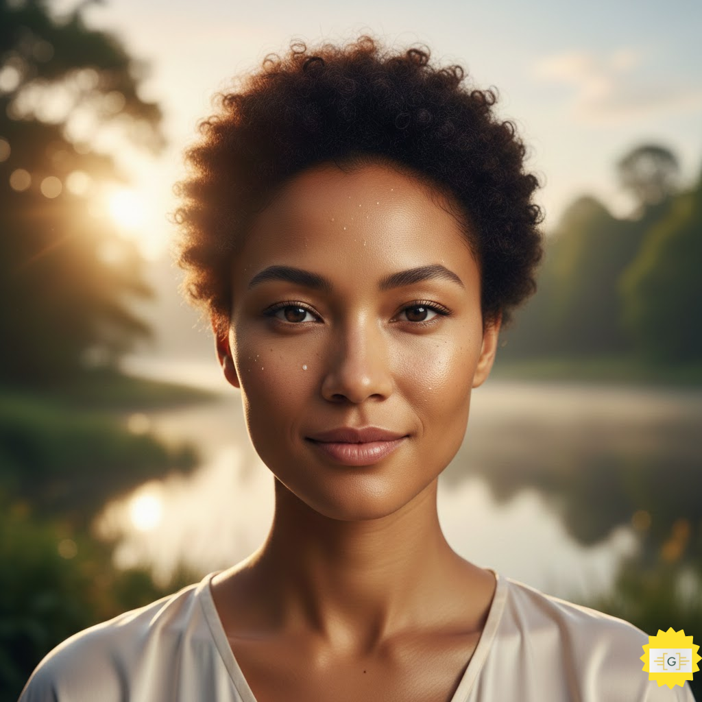 image of a multi racial glowing, woman 