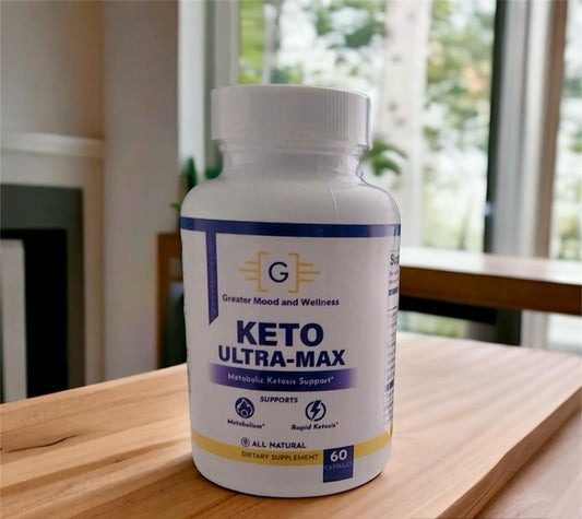 keto ultra max  weight loss supplement on a wooden table 
