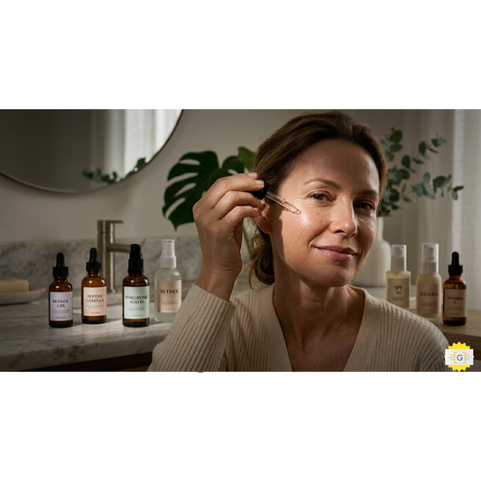 Woman using Skincare Ingredients for Minimizing Fine Lines