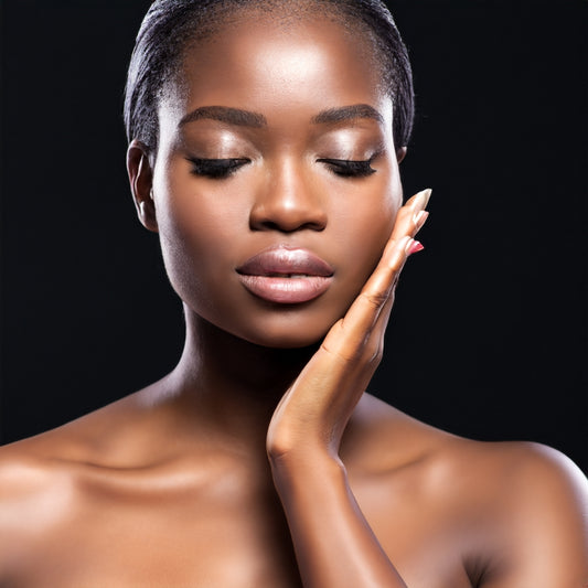 Black woman showing off her skin detoxification plan