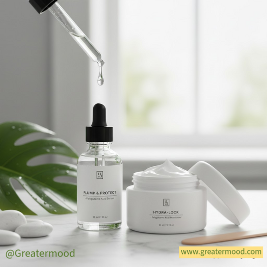 Polyglutamic acid serum and moisterizer 