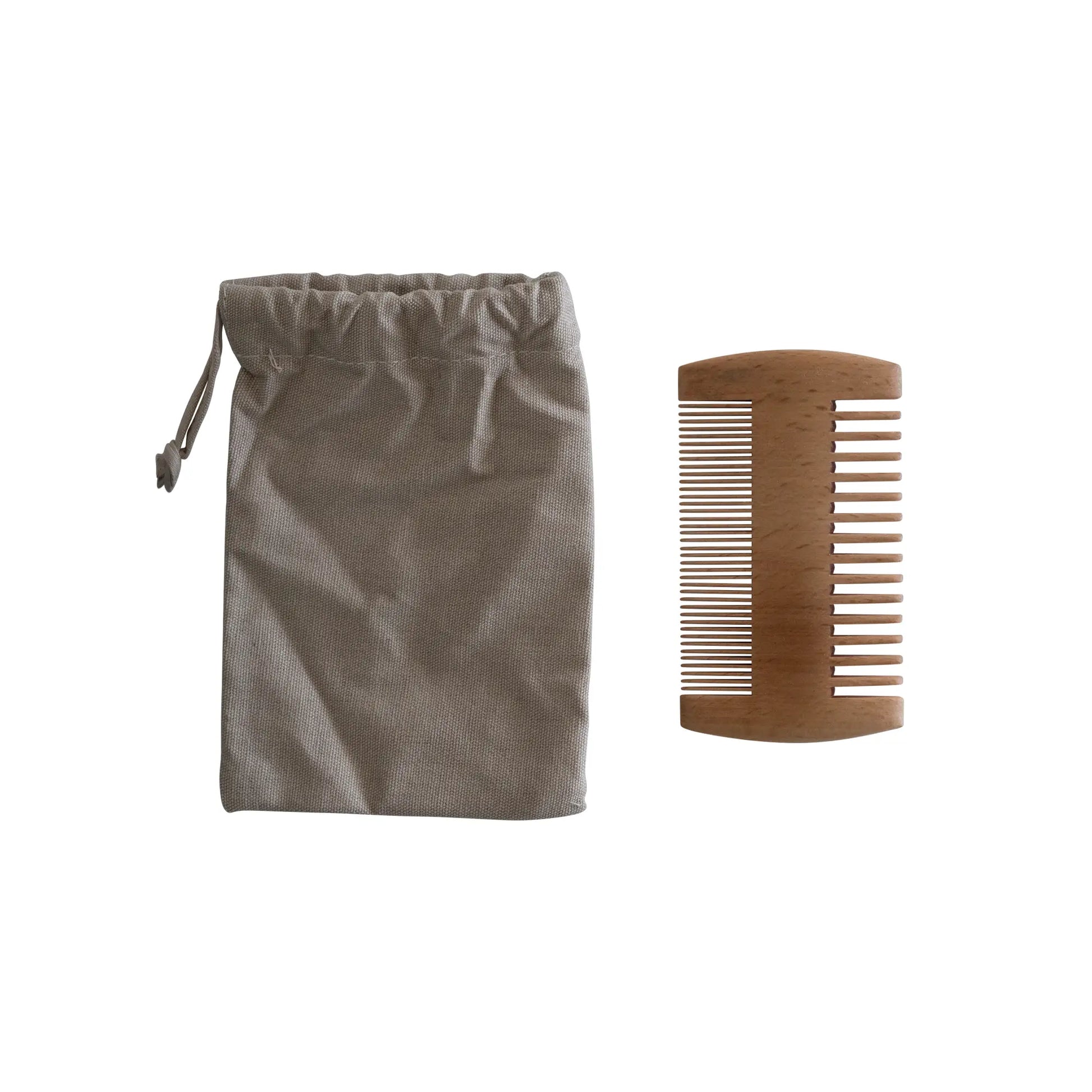 A bag for a bambo comb and  beard comb