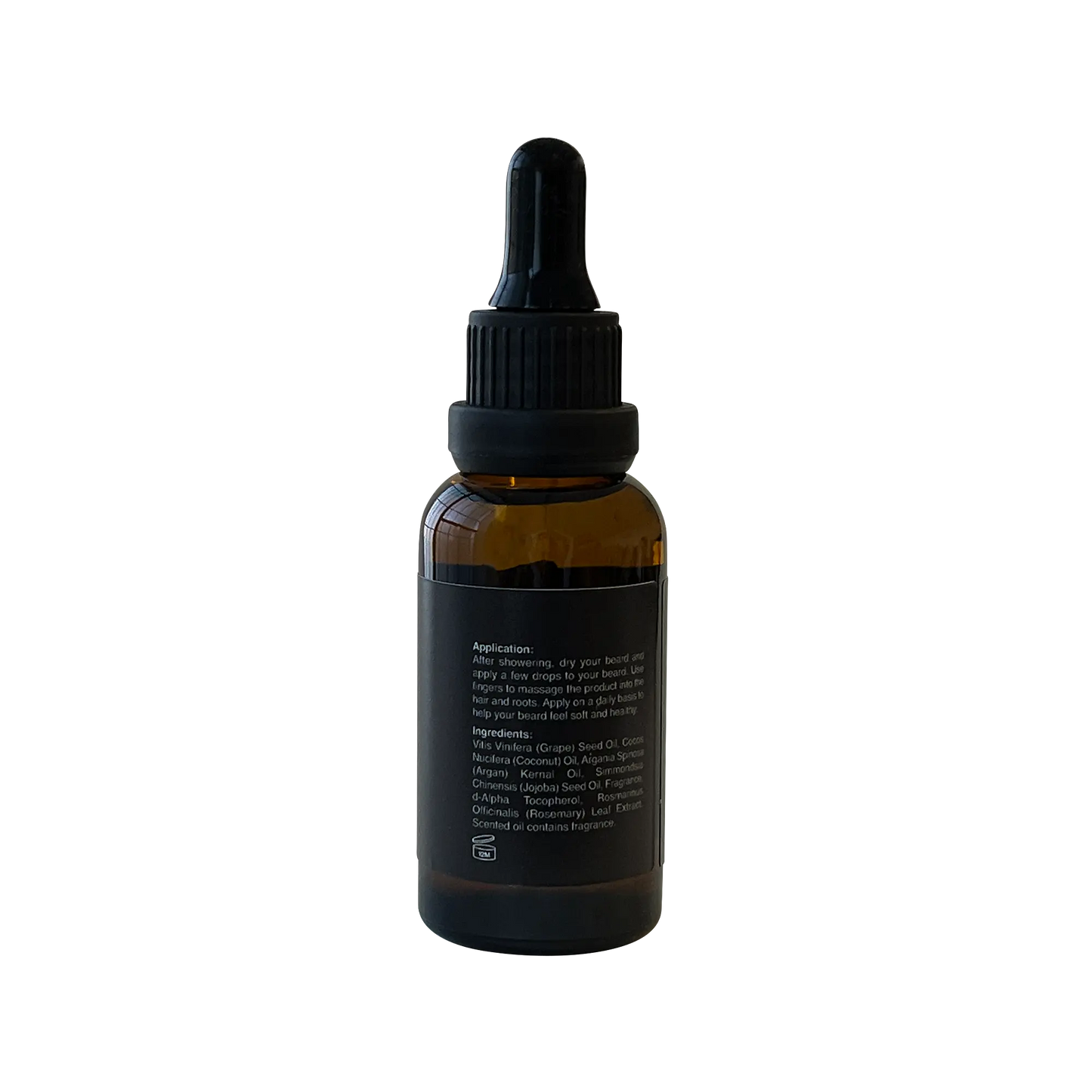 A white background showcases a bottle of Classic Beard Oil, an essential product for grooming and conditioning beards.