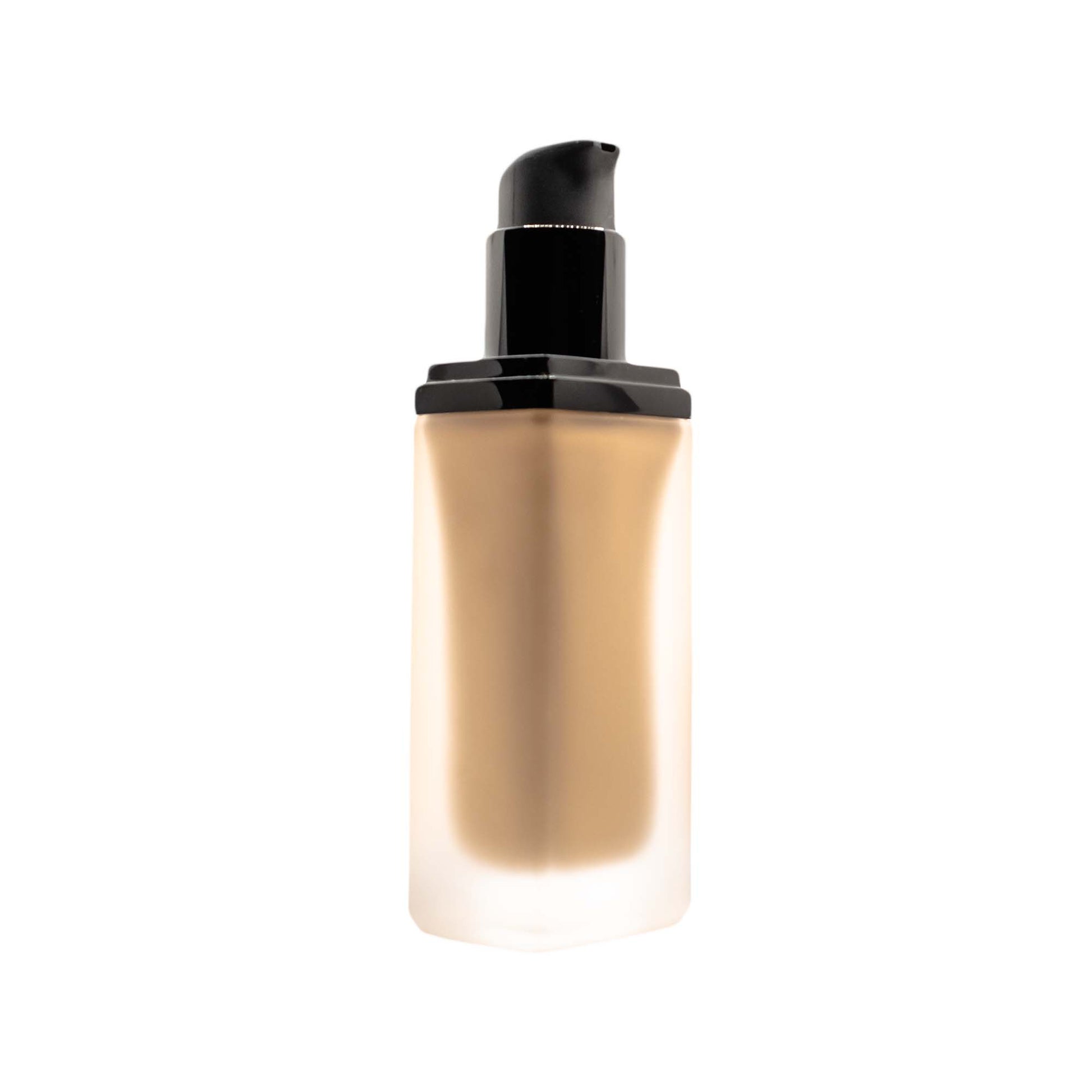 White background showcasing a bottle of Foundation With Spf