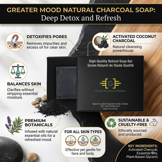 Greater Mood Natural Charcoal Soap