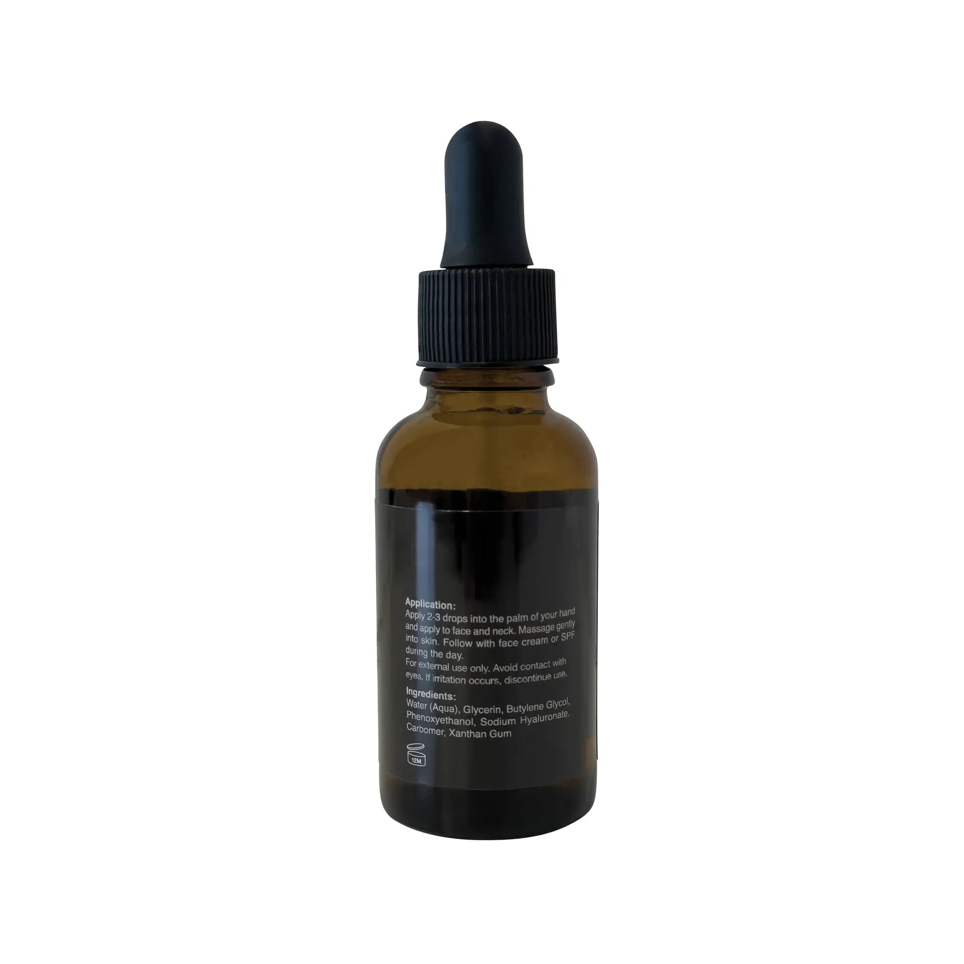 bottle showing the directions for the best hyaluronic acid serum for hydrated and youthful skin 