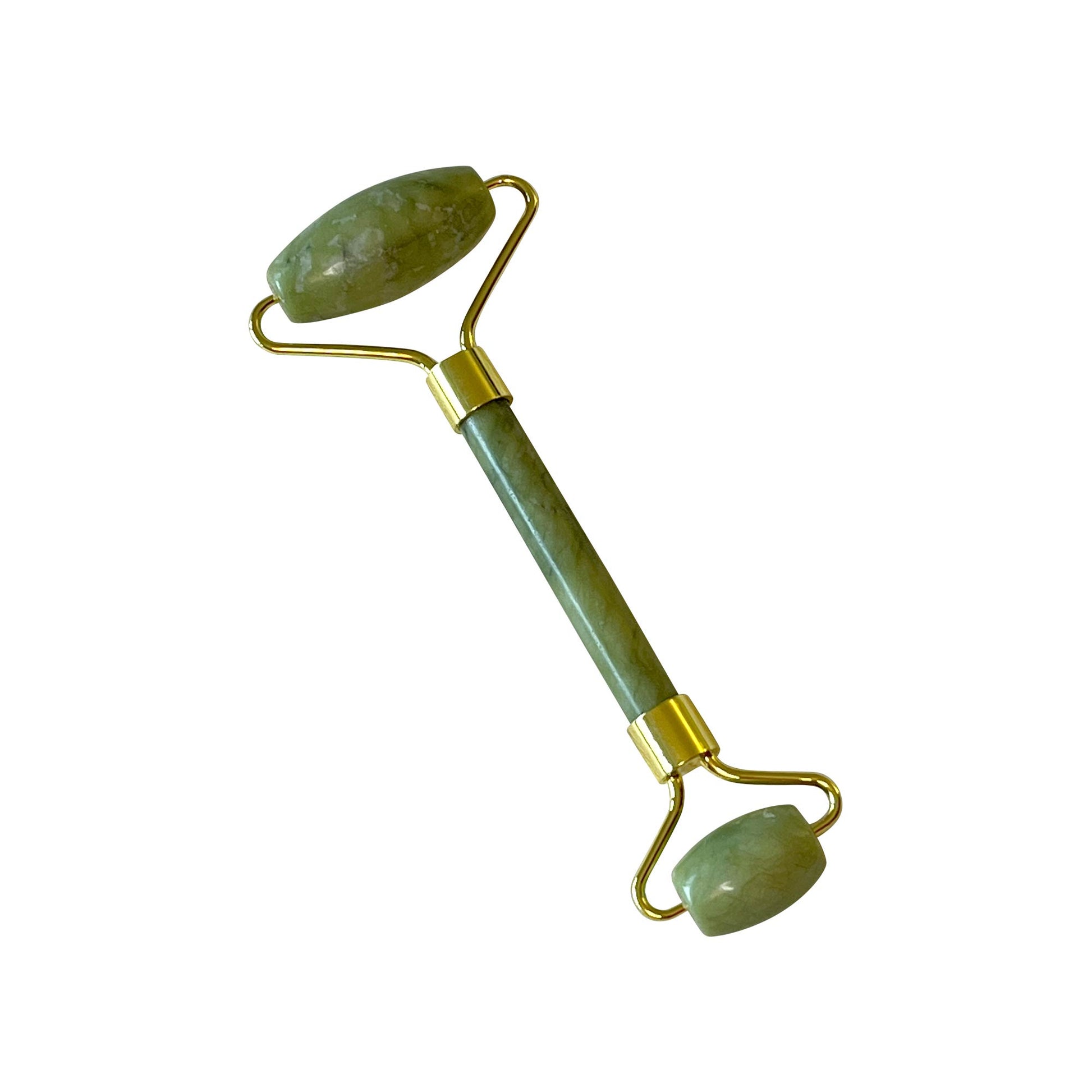 A jade roller, a green stone massager