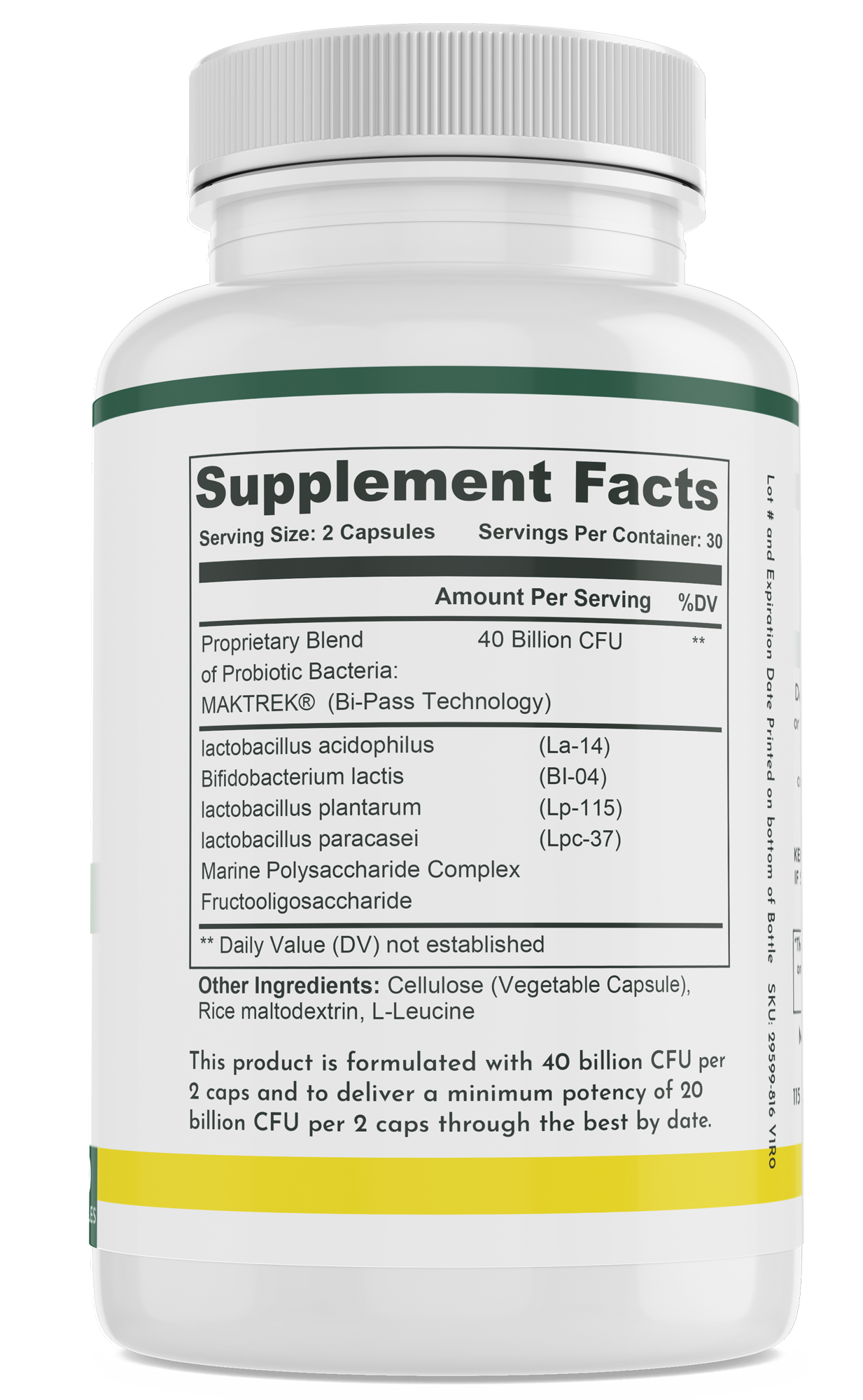 supplement bottle showing benefits of probiotics for women supplement facts 