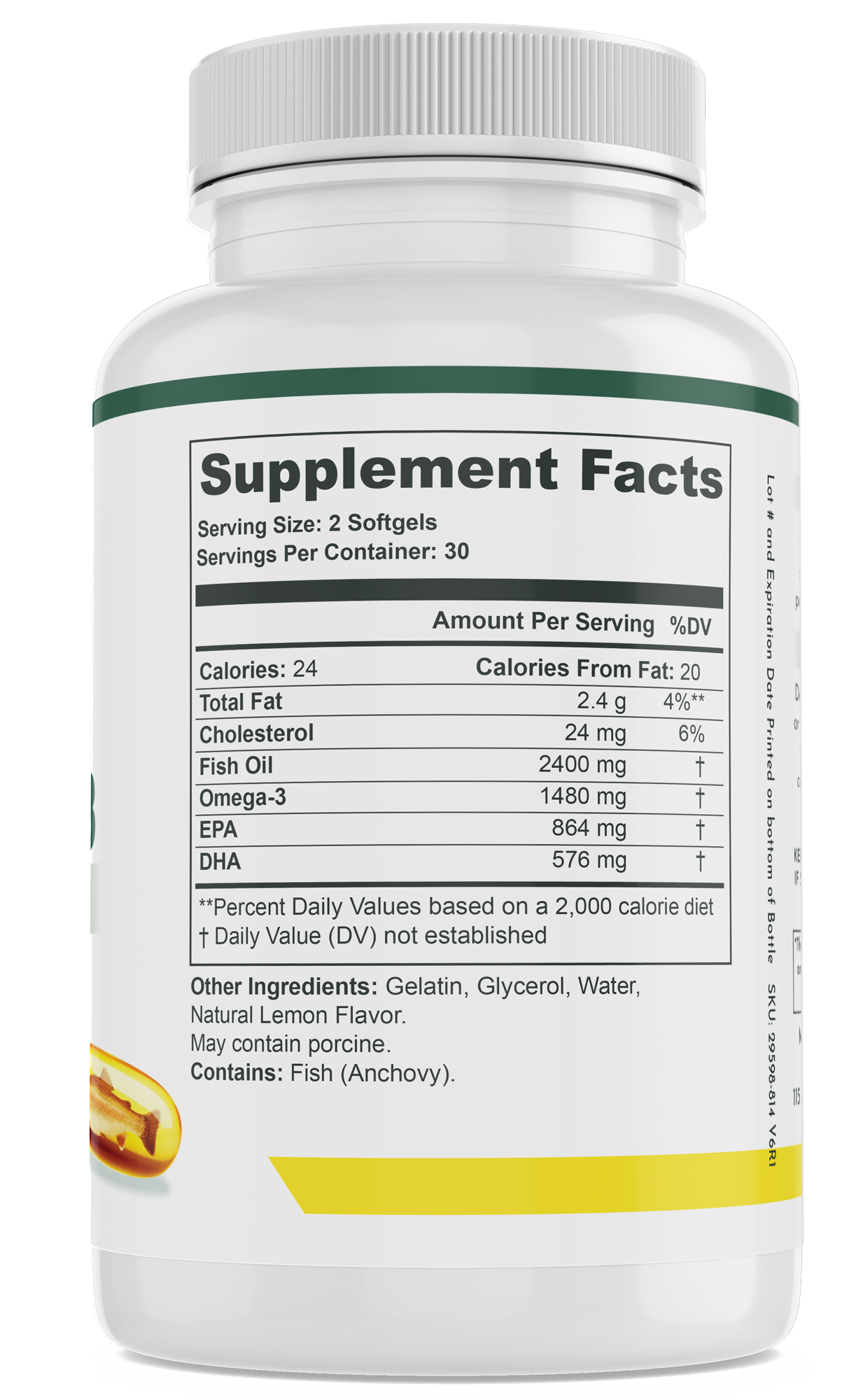 Omega 3 Fish Oil  supplement facts 